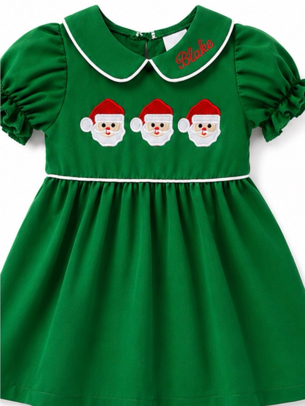 Christmas Dress w Santa Appliqué’s perfect for the holidays can be embroidered